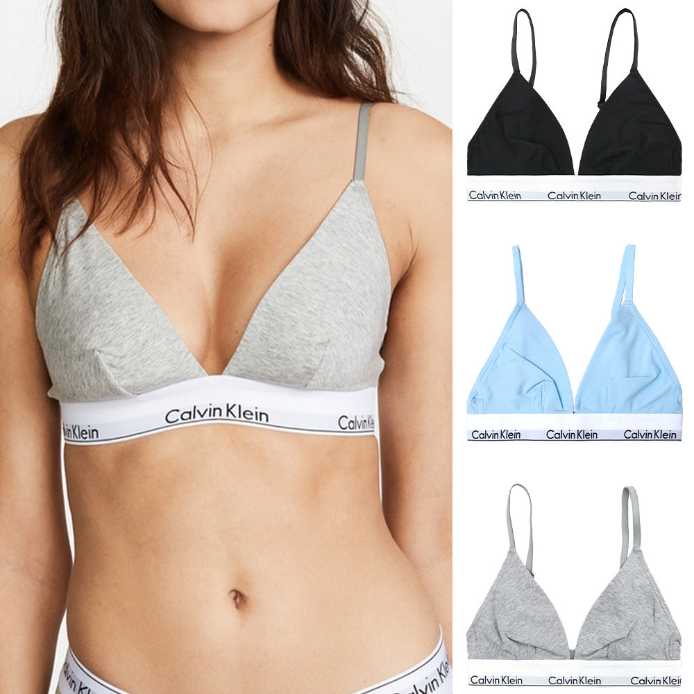 Calvin Klein Women's Triangle Unlined Triangle Bra - Modern Cotton, Grey :  : Fashion