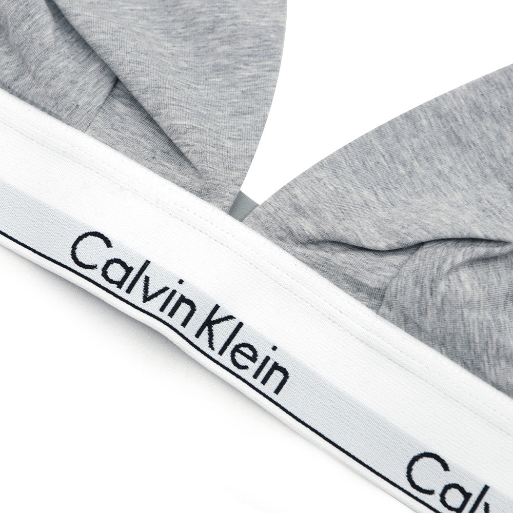 Calvin Klein Modern Cotton unlined ribbed triangle bralette in grey