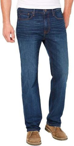 Tommy Hilfiger Mens Relaxed Fit Stretch Jeans DARK WASH