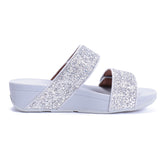 fitflop MINA GLITTER MIX SLIDES SILVER DN3-011