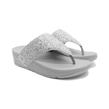 fitflop OLIVE GLITTER MIX TOE-POST SANDALS SILVER DO3-011
